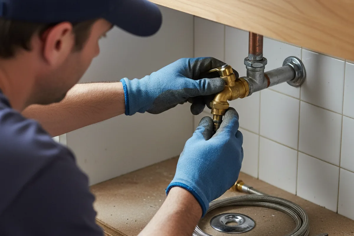 Shutoff valve and fitting work during Burst Pipe Repair in Ridgeway
